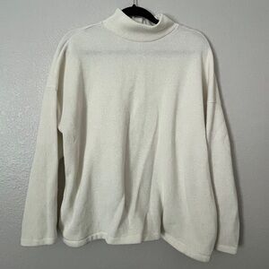 Madewell cream white sweater XXL button back detail